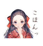 静かな図書館★大正女学生（個別スタンプ：9）