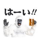 ごりごりゴリラ★酒ビール！やさしい敬語白（個別スタンプ：6）