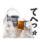 ごりごりゴリラ★酒ビール！やさしい敬語白（個別スタンプ：8）
