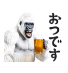 ごりごりゴリラ★酒ビール！やさしい敬語白（個別スタンプ：13）