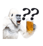 ごりごりゴリラ★酒ビール！やさしい敬語白（個別スタンプ：16）