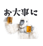 ごりごりゴリラ★酒ビール！やさしい敬語白（個別スタンプ：25）