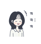 かわいい女の子。韓国語8（個別スタンプ：2）