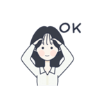 かわいい女の子。韓国語8（個別スタンプ：7）