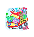 よしケロケロっ子キャンプ行く（シール風)（個別スタンプ：3）