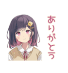 ふんわり女子中学生の夏期講習♡（個別スタンプ：3）