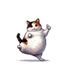 無言で伝える太っちょ三毛猫（個別スタンプ：9）