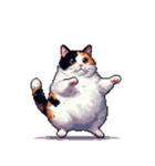 無言で伝える太っちょ三毛猫（個別スタンプ：10）