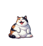 無言で伝える太っちょ三毛猫（個別スタンプ：40）