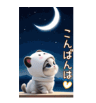 パンダ帽が可愛い猫 ずっと使えるBIG 敬語（個別スタンプ：3）
