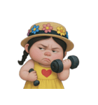 黄色のぽっちゃり少女 (NT)（個別スタンプ：1）