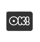 ▶️動く⬛LINEフキダシ❶⬛ブラック（個別スタンプ：3）
