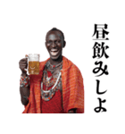 飲みに誘うマサイ族【酒・ビール・酒クズ】（個別スタンプ：25）