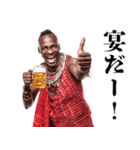 飲みに誘うマサイ族【酒・ビール・酒クズ】（個別スタンプ：26）