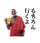 飲みに誘うマサイ族【酒・ビール・酒クズ】（個別スタンプ：31）