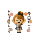 【3D】動く♡毎日使える♡おだんごガール（個別スタンプ：15）