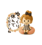 【3D】動く♡毎日使える♡おだんごガール（個別スタンプ：23）