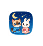 夏祭りポニャン＆ぽしゅ♡ゆるかわスタンプ（個別スタンプ：4）