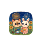 夏祭りポニャン＆ぽしゅ♡ゆるかわスタンプ（個別スタンプ：6）