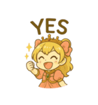 お嬢様のミニキャラスタンプ1（個別スタンプ：3）