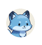 青きつねなどのカプセルトイ風（個別スタンプ：1）