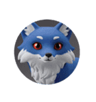 青きつねなどのカプセルトイ風（個別スタンプ：3）