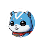 青きつねなどのカプセルトイ風（個別スタンプ：9）