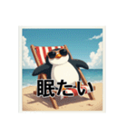 日光浴中サングラスペンギン（個別スタンプ：13）