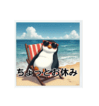 日光浴中サングラスペンギン（個別スタンプ：21）
