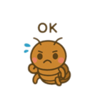 セミの幼虫＆セミの成虫 日本語（個別スタンプ：4）
