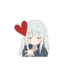 動くパーカーの女の子(銀髪)（個別スタンプ：13）