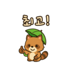 可愛い傘たぬき 韓国語（個別スタンプ：6）