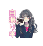 おしゃれJKの自撮りスタンプ（個別スタンプ：4）