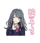 おしゃれJKの自撮りスタンプ（個別スタンプ：5）