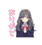 おしゃれJKの自撮りスタンプ（個別スタンプ：9）