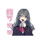 おしゃれJKの自撮りスタンプ（個別スタンプ：12）