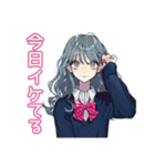 おしゃれJKの自撮りスタンプ（個別スタンプ：18）