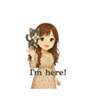 リサと灰色の猫（個別スタンプ：2）