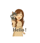 リサと灰色の猫（個別スタンプ：4）