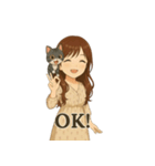 リサと灰色の猫（個別スタンプ：5）