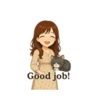 リサと灰色の猫（個別スタンプ：6）