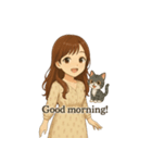 リサと灰色の猫（個別スタンプ：8）