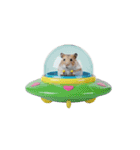 うごく！UFOに乗ったハムスター（個別スタンプ：1）