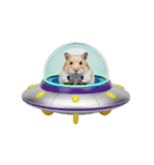 うごく！UFOに乗ったハムスター（個別スタンプ：2）