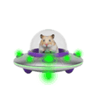 うごく！UFOに乗ったハムスター（個別スタンプ：3）