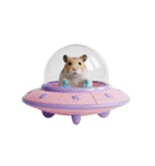 うごく！UFOに乗ったハムスター（個別スタンプ：4）