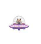 うごく！UFOに乗ったハムスター（個別スタンプ：6）