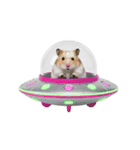 うごく！UFOに乗ったハムスター（個別スタンプ：7）