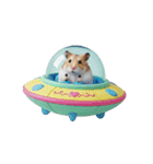 うごく！UFOに乗ったハムスター（個別スタンプ：16）