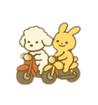 白いプードルのバイク乗り 日本語（個別スタンプ：7）